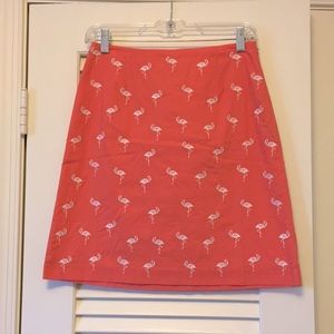 NWT Talbots Pink Skirt with Flamingoes Size 4P